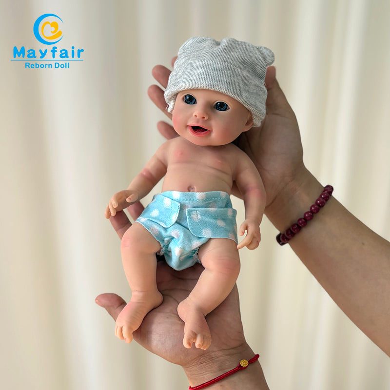 10 inch baby doll boy full silicone in hand