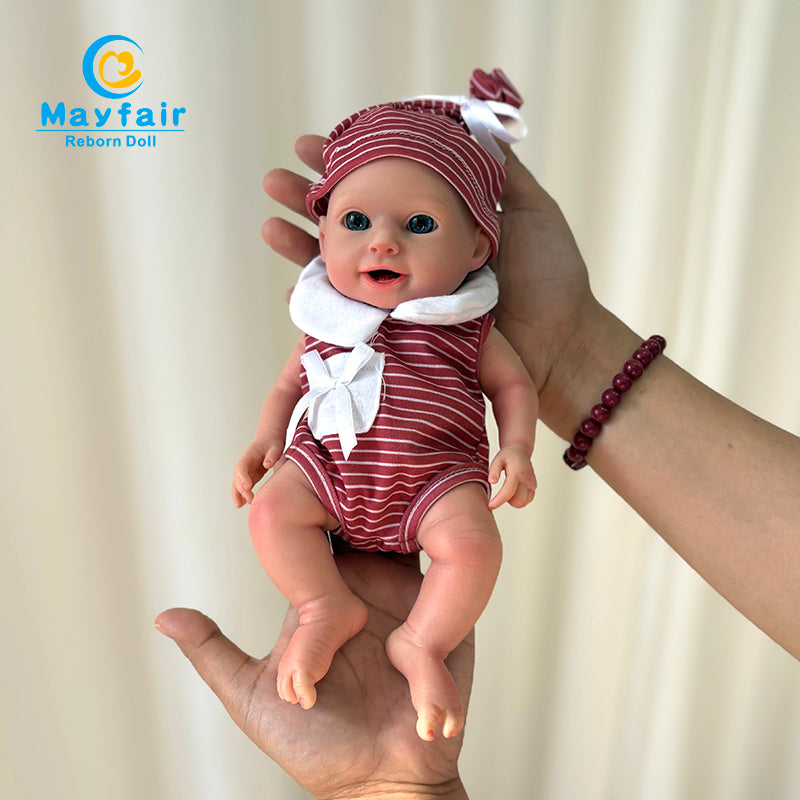 10 inch baby doll girl full silicone in hand