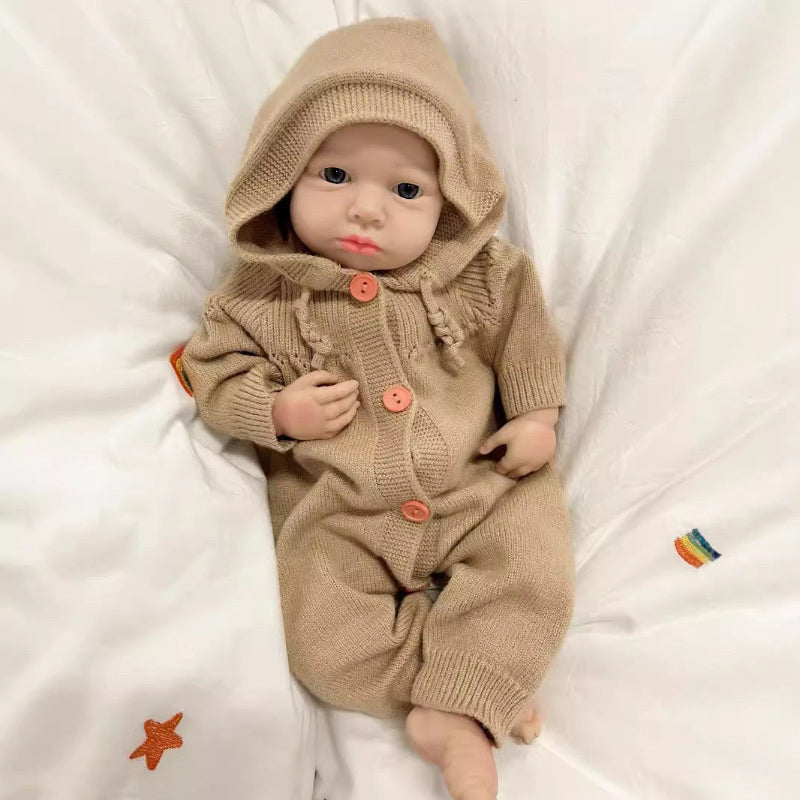[Aubrey] 18 Inches Open Eyes Realistic Full Body Silicone Baby Girl | Drink & Wet System