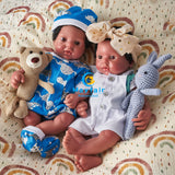 [Duke] 16 Inches Full Body Silicone Black Reborn Doll Boy | Drink & Wet System