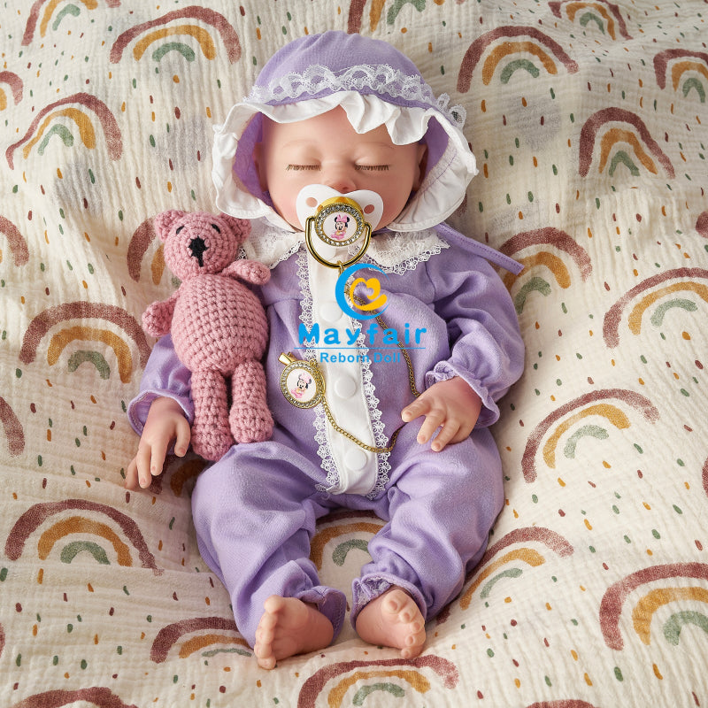 [Ella] 18'' Realistic Full Silicone Reborn Baby Doll Girl |  Drink & Wet System