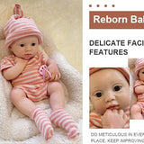 [Norman] 13'' Realistic Silicone Newborn Baby Doll Boy | Drink & Pee Function