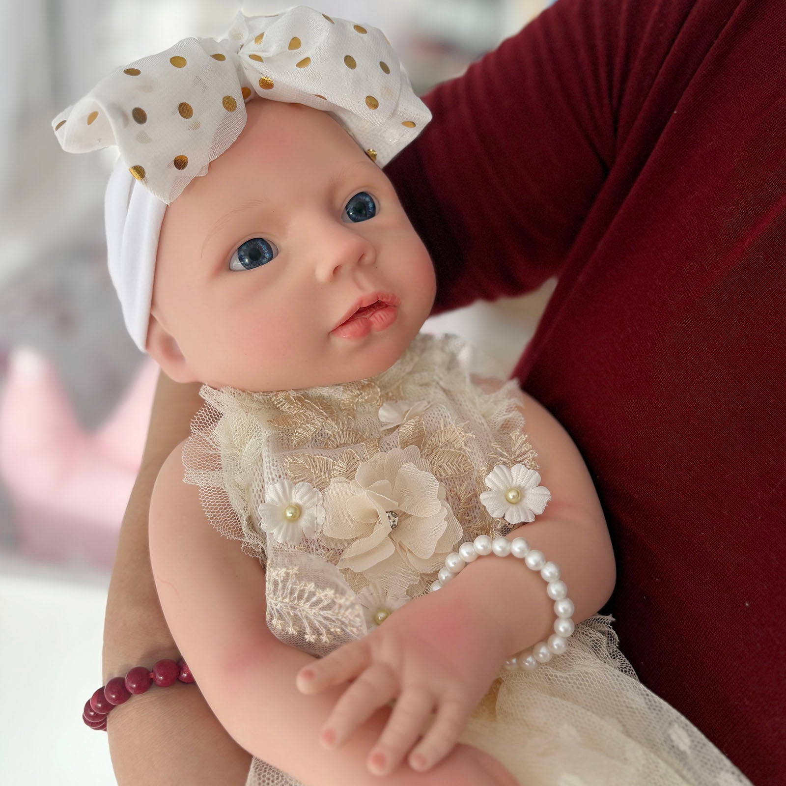 [Rosa] 18'' Lifelike Full Silicone Reborn Baby Doll Girl | Drink & Wet System