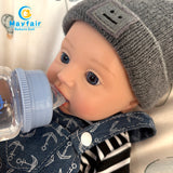 [Norman] 13'' Realistic Silicone Newborn Baby Doll Boy | Drink & Pee Function