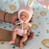 8'' Reborn Mini Silicone Baby Dolls Open Mouth No Drink Wet System