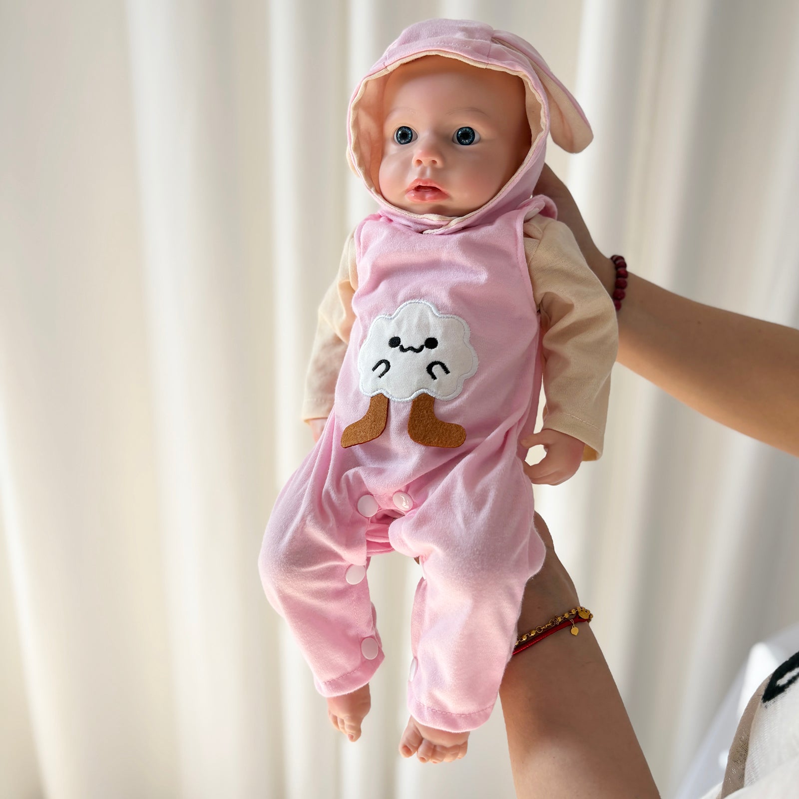 [Aubrey] 18 Inches Open Eyes Realistic Full Body Silicone Baby Girl | Drink & Wet System