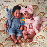 [Duke] 16 Inches Full Body Silicone Black Reborn Doll Boy | Drink & Wet System
