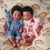 [Duke] 16 Inches Full Body Silicone Black Reborn Doll Boy | Drink & Wet System