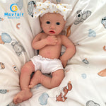 16 inch full silicone baby doll lie in the bed