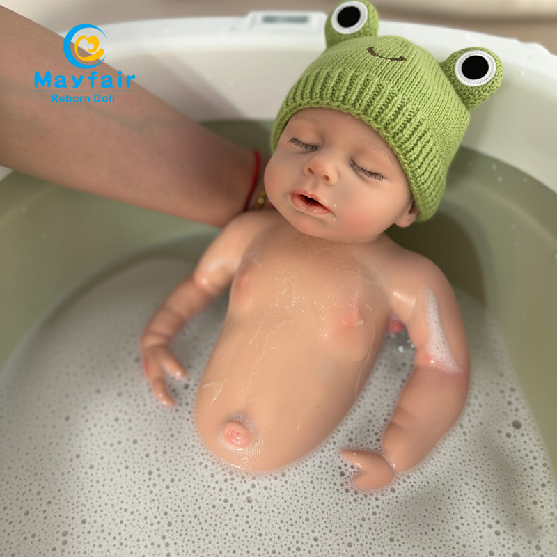 18 inch silicone reborn doll is bathing